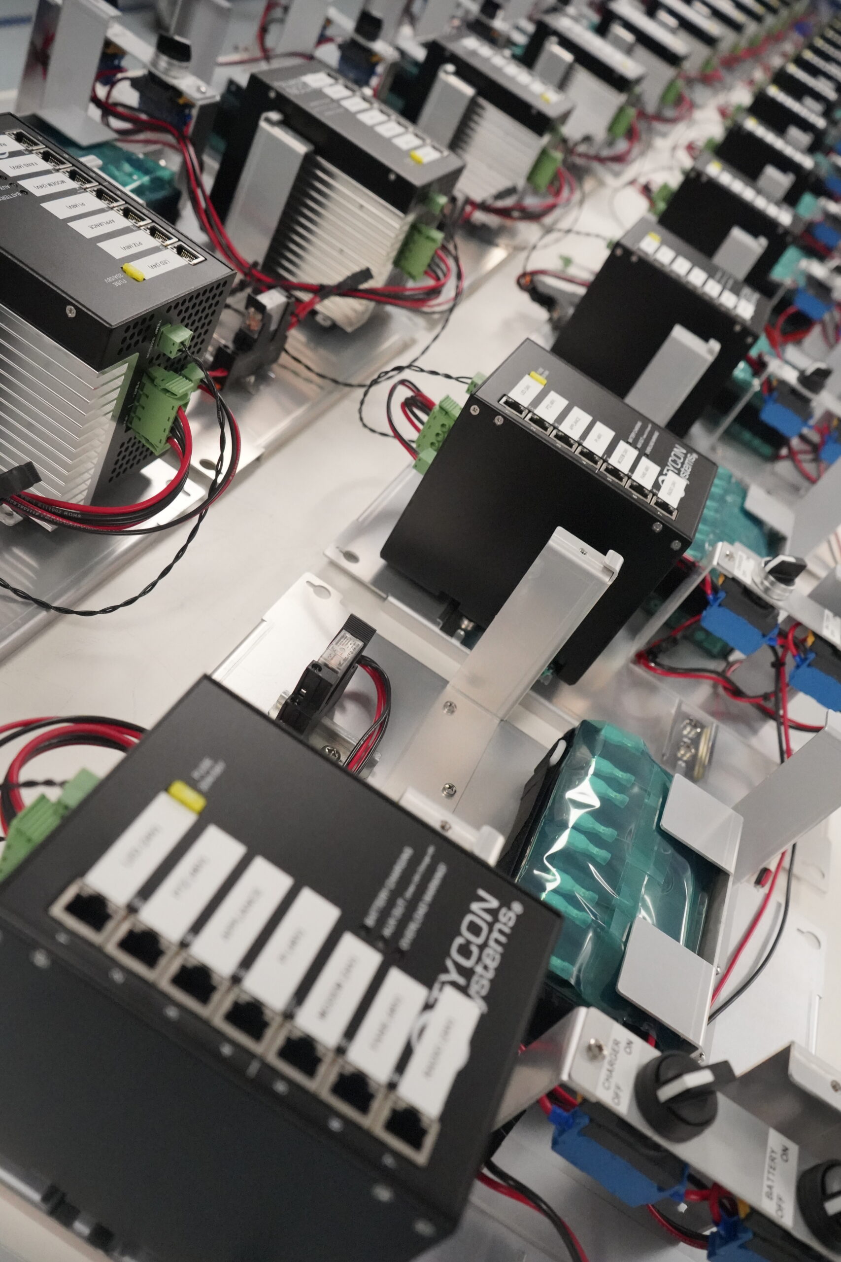 Close-up of cable and wire harness assemblies