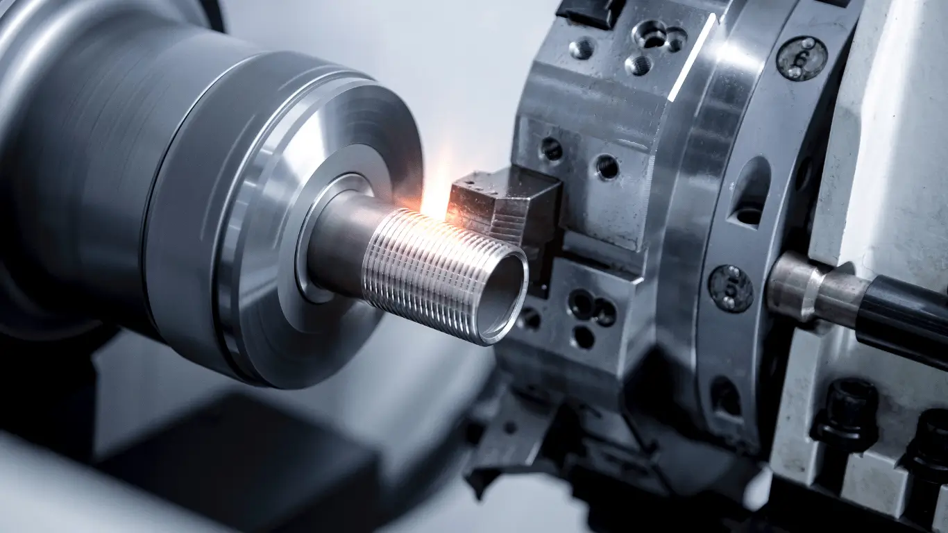 CNC machining a threaded metal component for OEM manufacturing<br />
